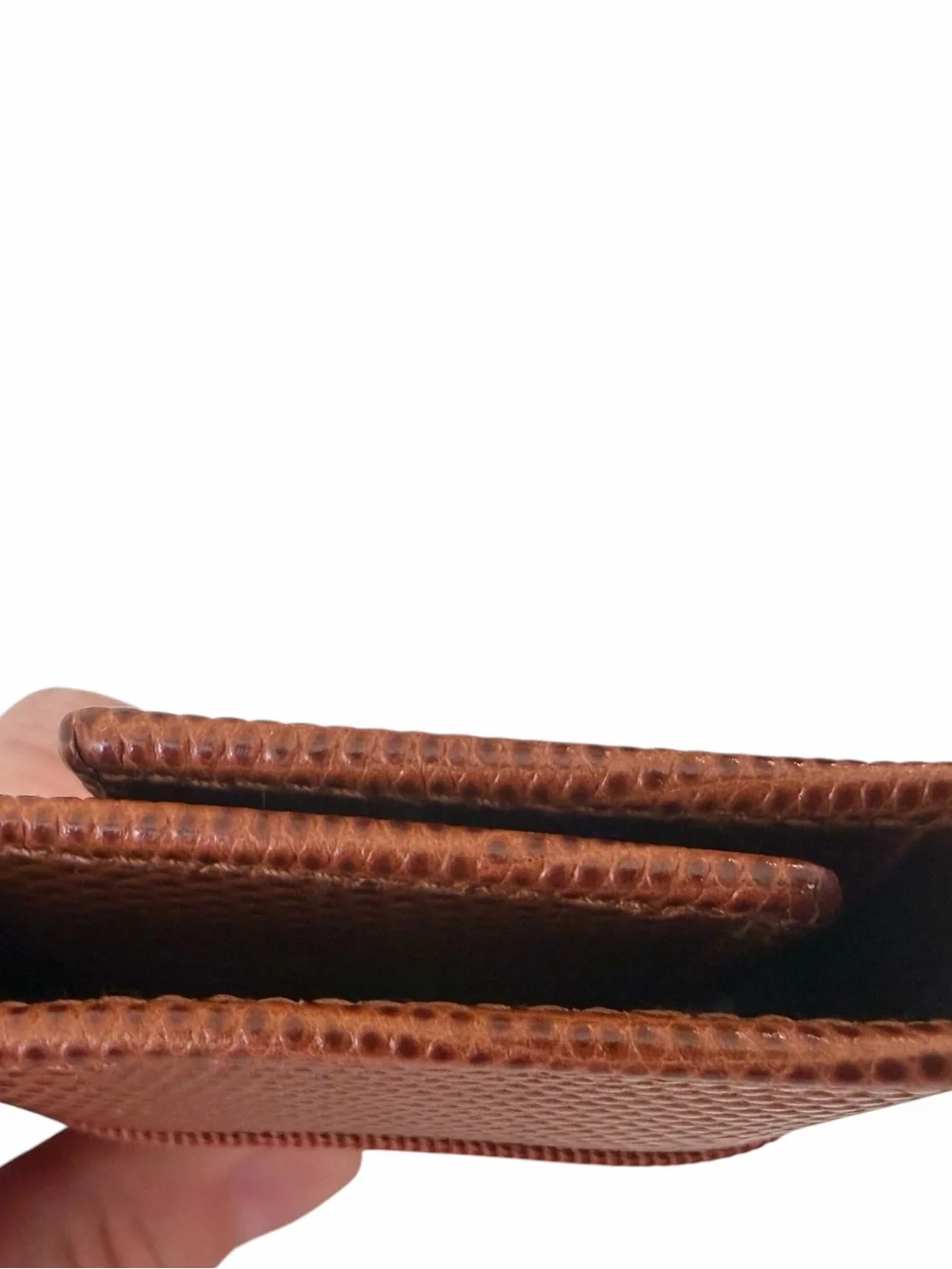 Salvatore Ferragamo Brown Textured Leather Key & Card Holder with Gold Gancini